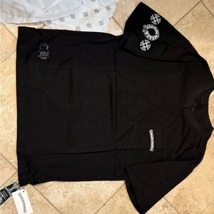 Chrome Hearts Black Tee with White Graphics